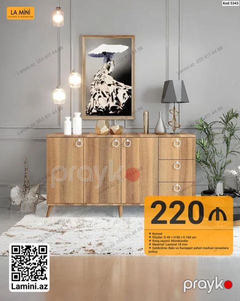 Komod – La Mini (Kod: 5343) - Ölçülər: D 40 H 80 E 160 sm — Bakı