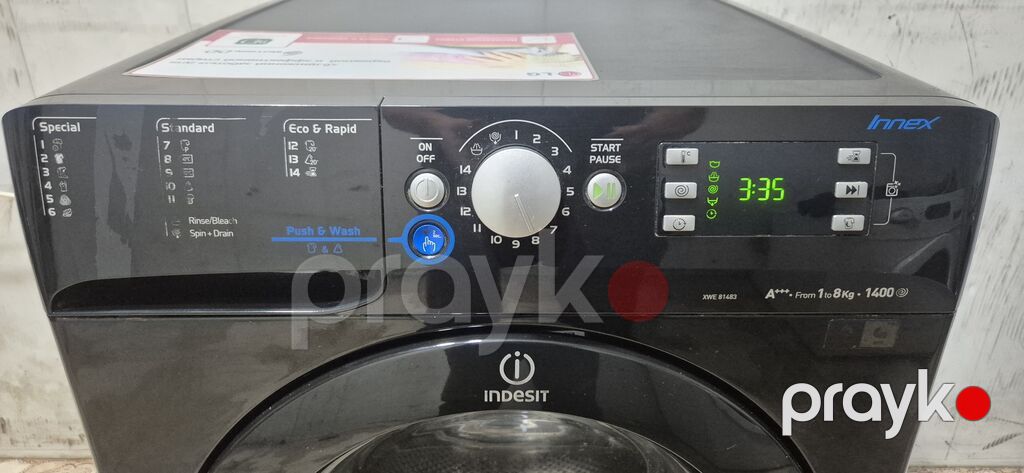 Paltaryuyan maşın Indesit, 8 kq, İşlənmiş, Avtomat, Qurutma var, Ödənişli çatdırılma — Çamaşır maşınları, Bakı (3)