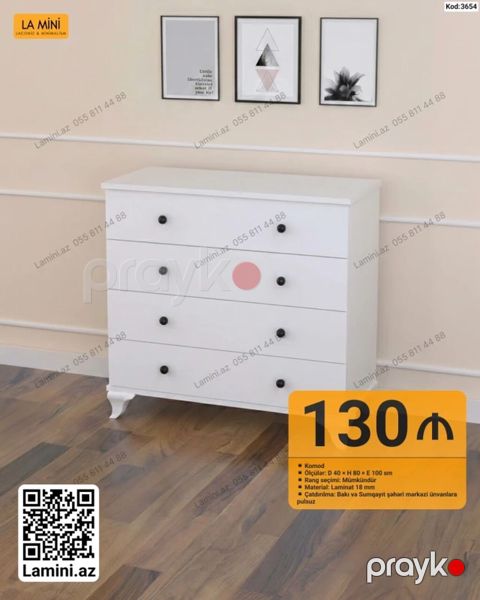 Komod – La Mini - Ölçülər: D 40 H 80 E 100 sm - Material: 18 mm — Bakı