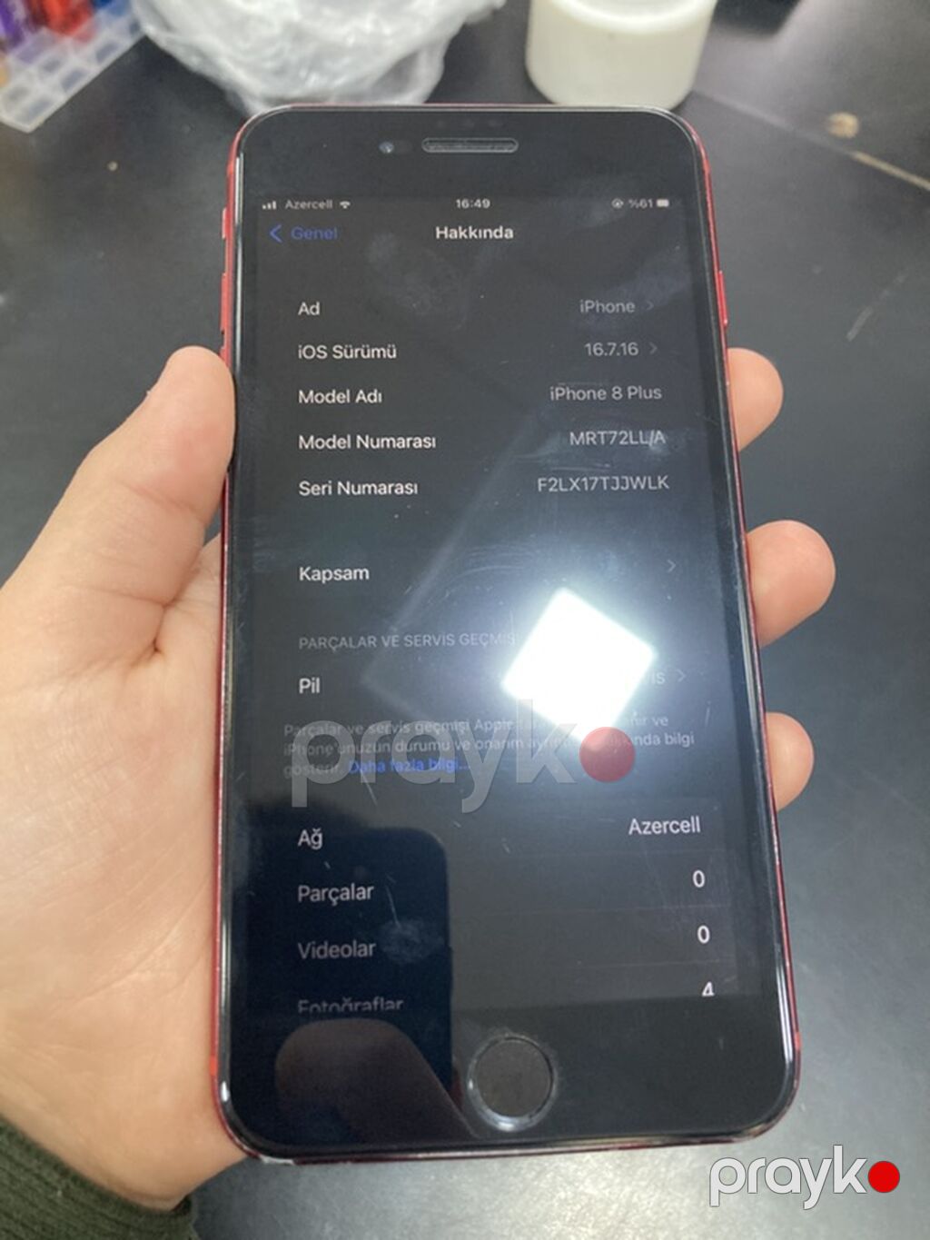 IPhone 8 Plus, Qırmızı, Barmaq izi — Apple iPhone, Xaçmaz (2)