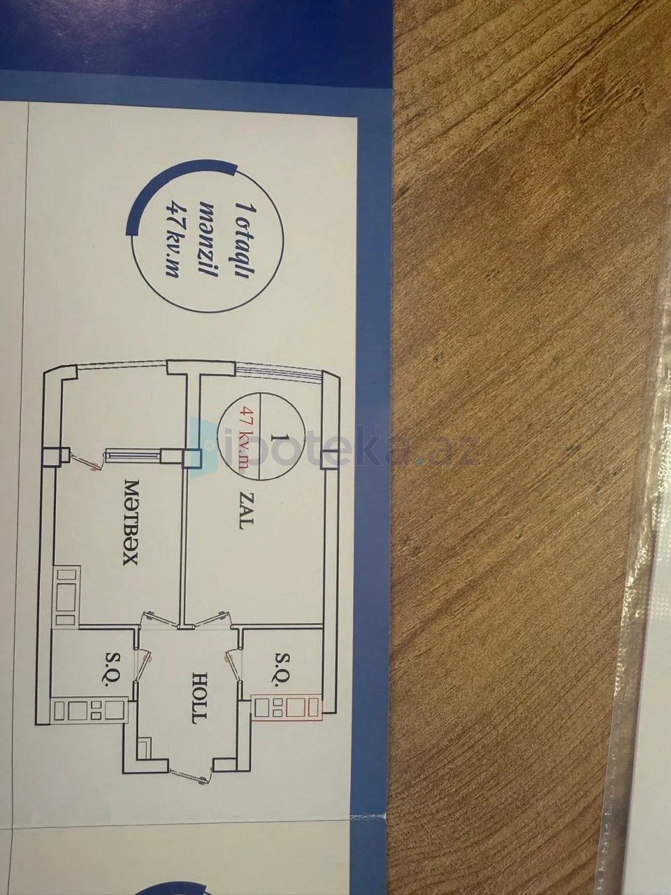 Satılır: 1 Otaq, Yeni tikili, Abşeron r., Saray q., 47.00 m² — Mənzil, Abşeron (2)
