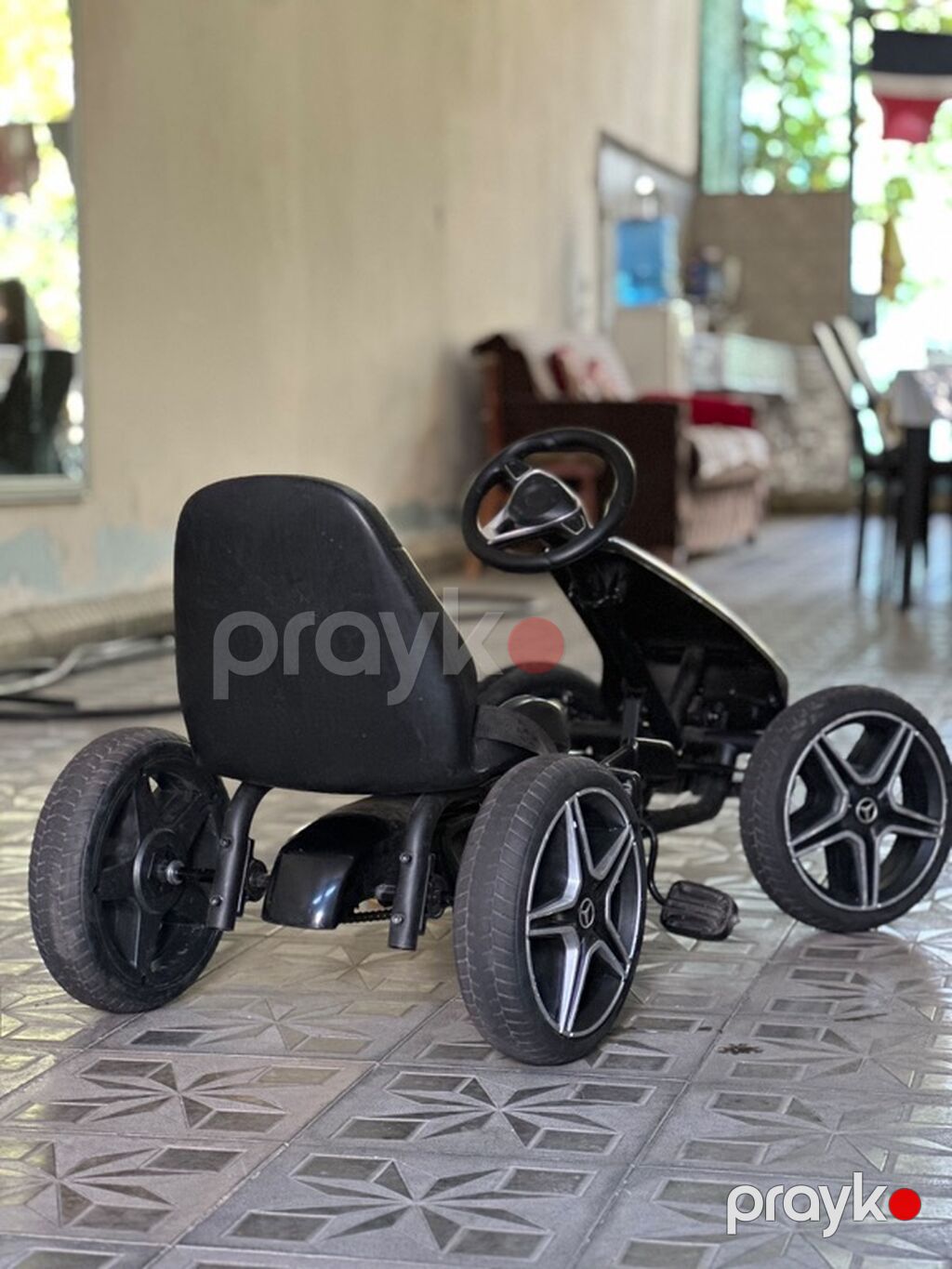 Uşaq pedallı kart – Mercedes üslubunda, qara rəng. - 4 təkərli — Uşaq avtomobilləri, Gəncə (4)