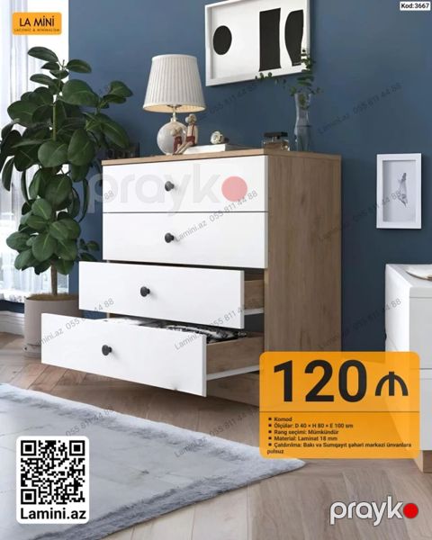 LA Mını komod - Model kodu: 3667 - Ölçülər: Dərinlik 40 sm — Bakı