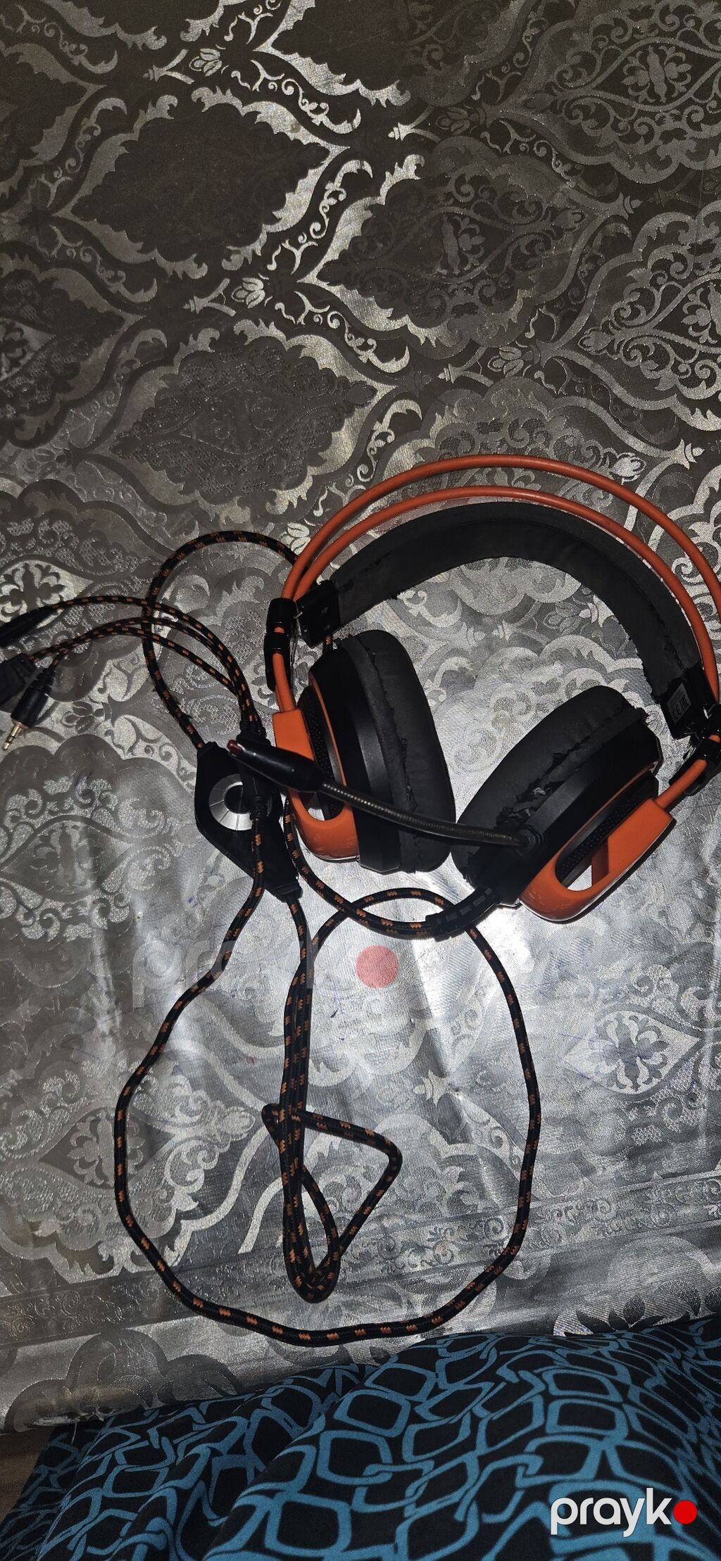 Gaming qulaqlığı – simli, mikrofonlu işıqli - Rəng: narıncı-qara — Səs texnikası, Bakı (2)