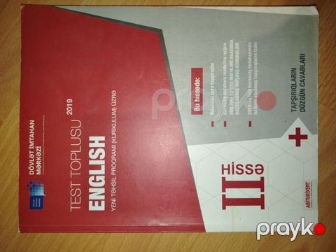 İngilis dili Testlər 11-ci sinif, DİM, 2-ci hissə, 2019 il — Bakı
