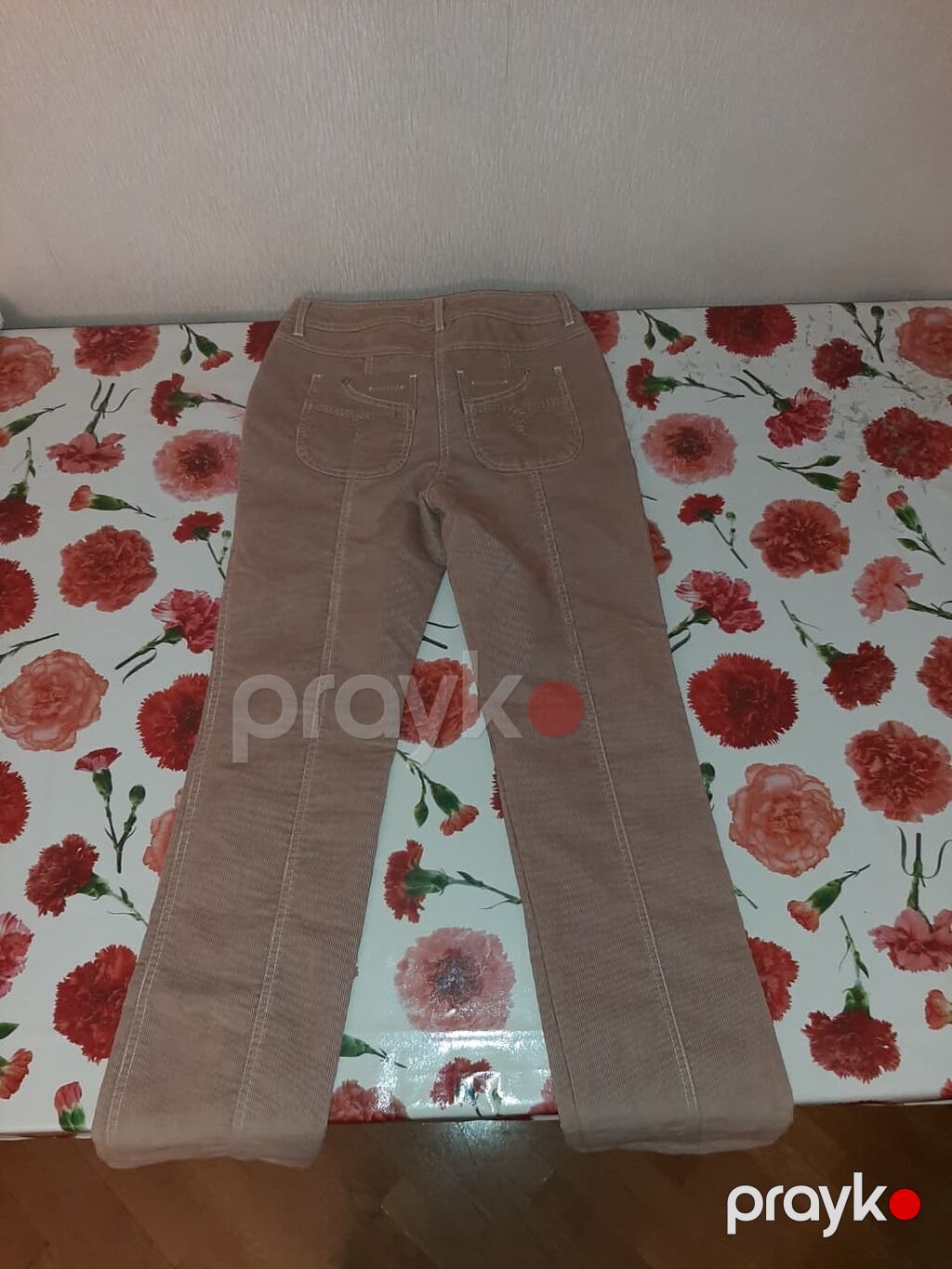 Qəhvəyi rəngli qadın/kız şalvarı – Manchester (corduroy) parça — Şalvar, Bakı (4)