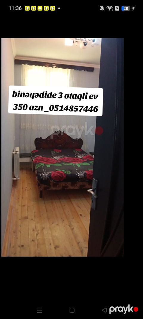 60 kv. m, 3 otaqlı, Telefon, Qaz, Su — Bakı