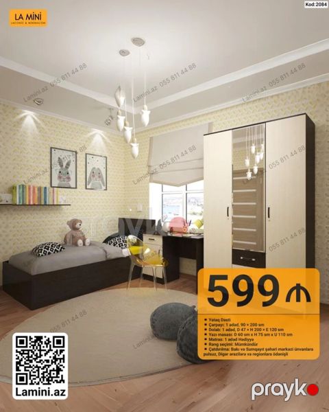 LA Mını – Yataq Dəsti (Kod: 2084) Komplektin tərkibi və ölçülər — Bakı