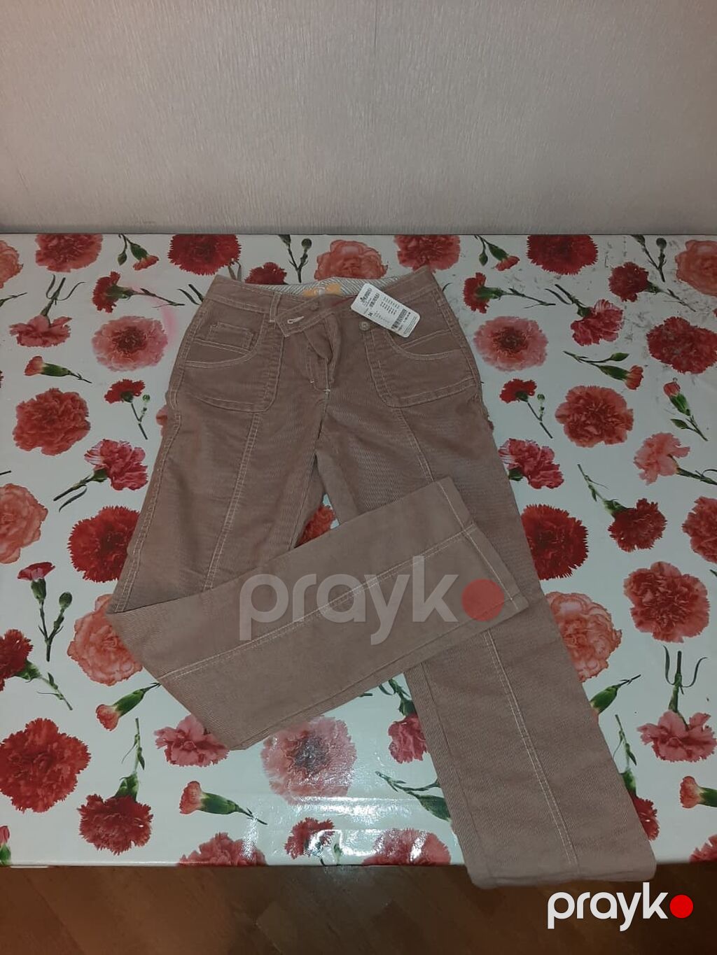 Qəhvəyi rəngli qadın/kız şalvarı – Manchester (corduroy) parça — Şalvar, Bakı (3)