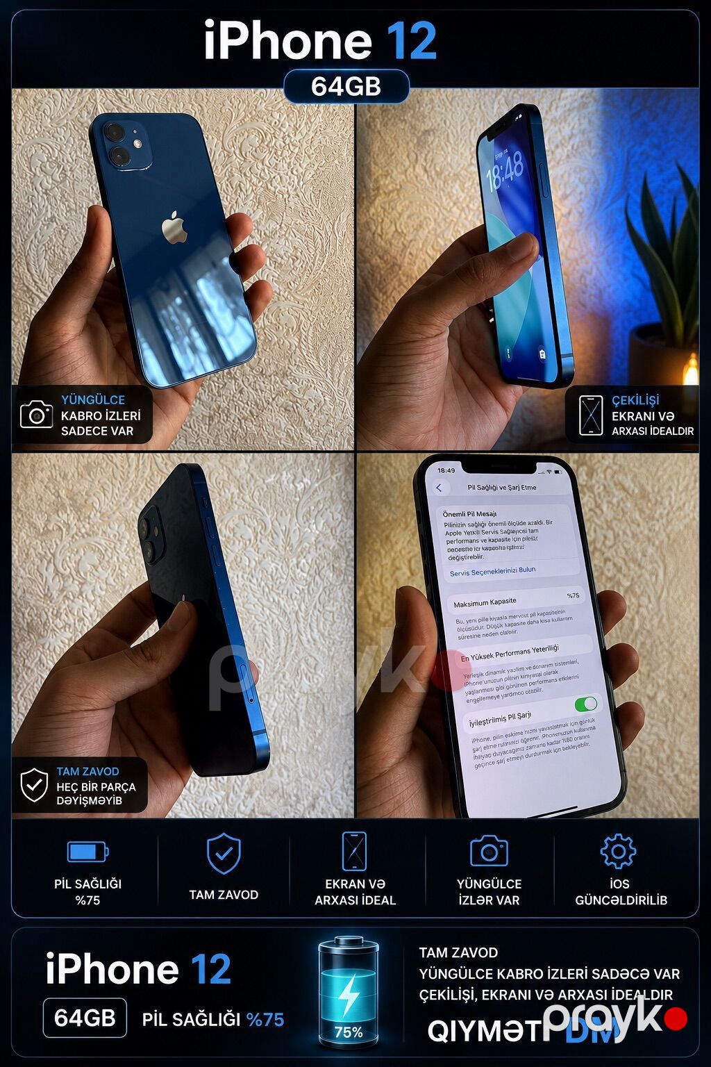 IPhone 12, 64 GB — Apple iPhone, Gəncə (2)
