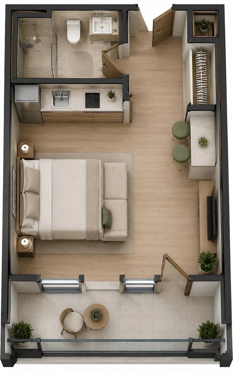 Sea Breeze, 1 otaqlı Yeni tikili satılır - 43.8 m², 7/9 mərtəbə — Mənzil, Bakı (5)
