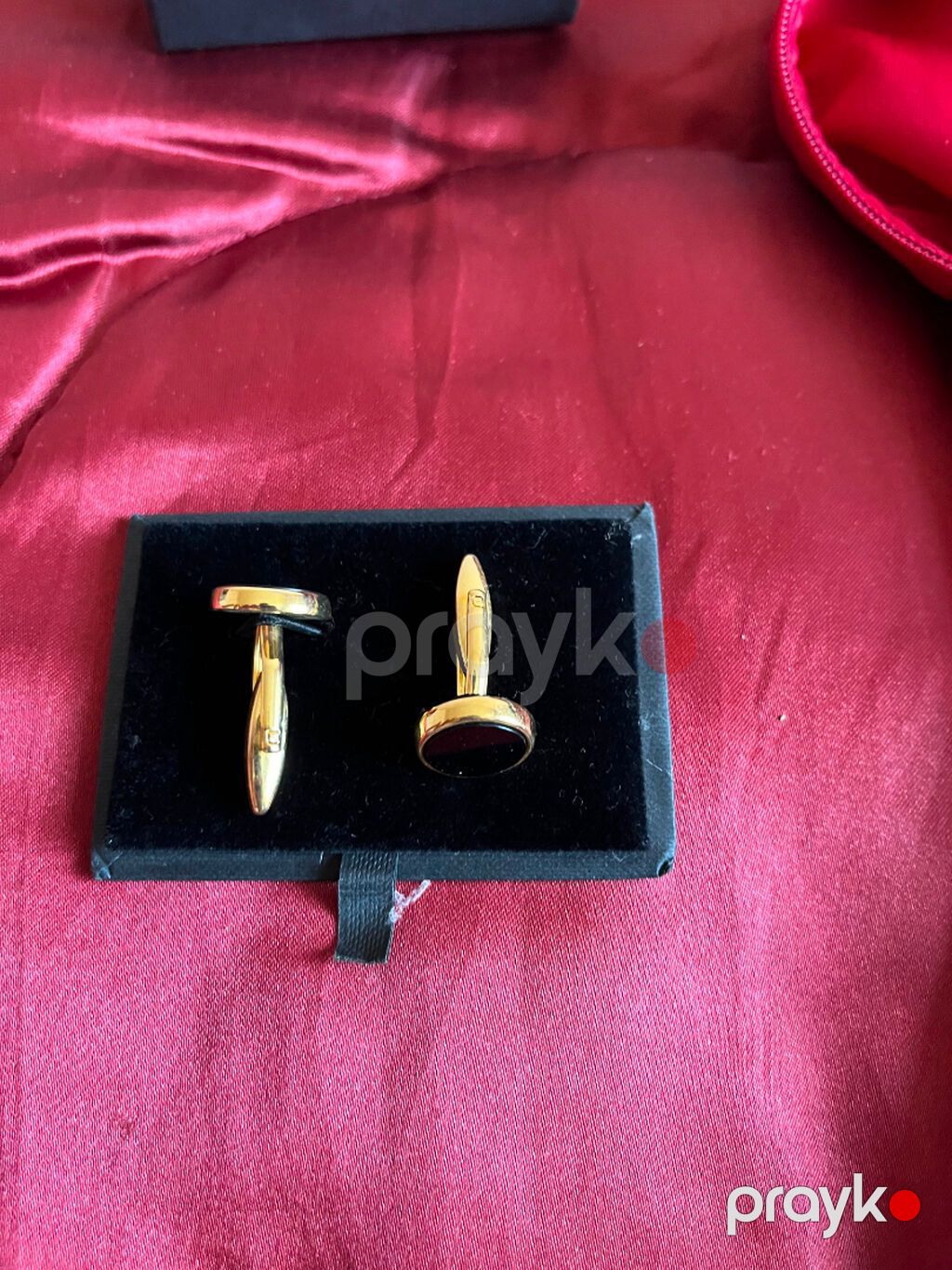 Qızılı rəngdə manjet düymələri - Klassik oval başlıqlı, parlaq qızılı — Başqa, Bakı (2)