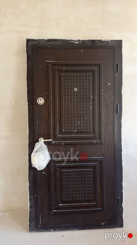 Metalkonstrukisiyalı giriş qapısı - Material: polad gövdə, ağac — Masallı
