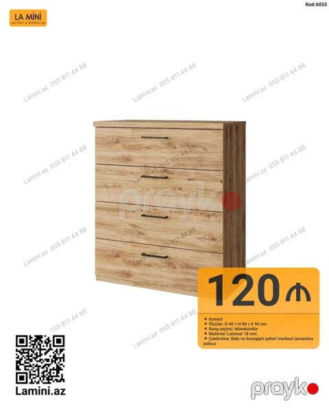 Komod – La Mini - Model kodu: 6053 - Ölçülər: D 40 H 90 E 90 sm — Bakı