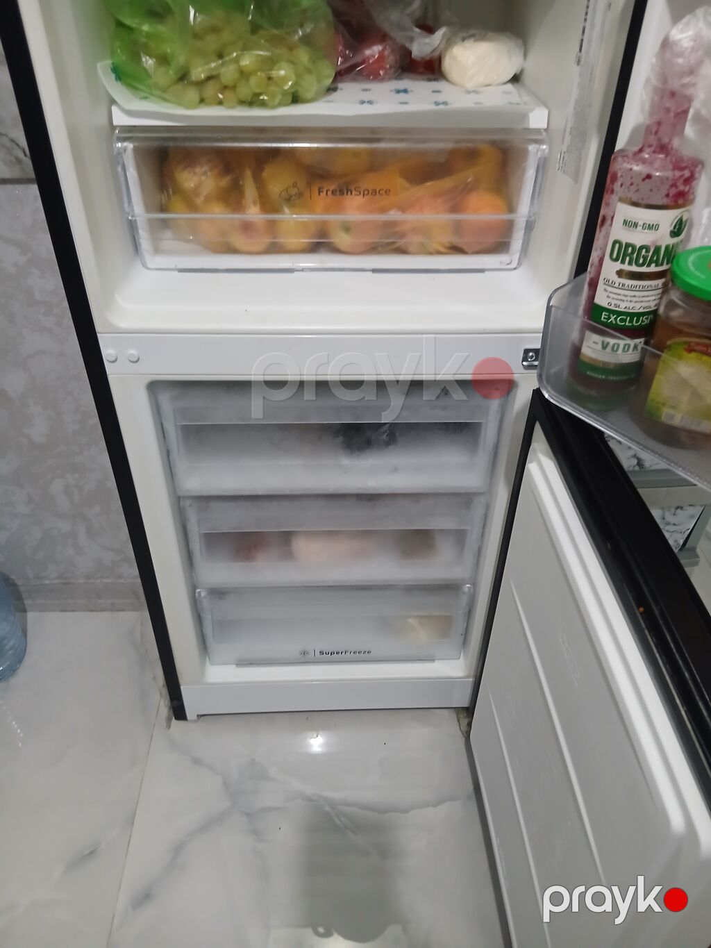 Indesit Total No Frost soyuducu - Rəng: qara, şüşə effekti olan ön — Soyuducular, Bakı (2)