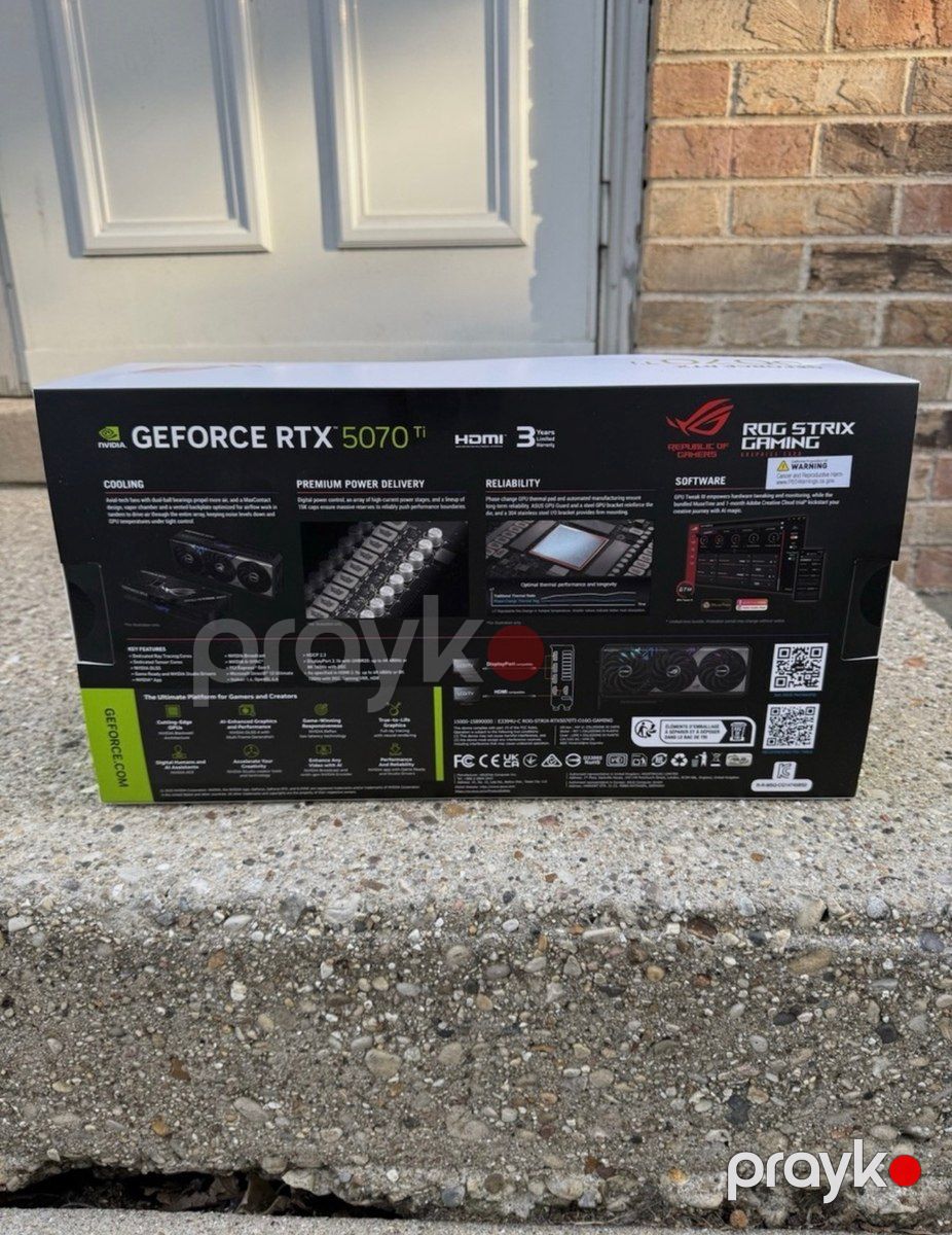 Video kart Asus RTX 5070Ti Rog Strix OC 16GB — Kompüterlər və noutbuklar, Bakı (4)