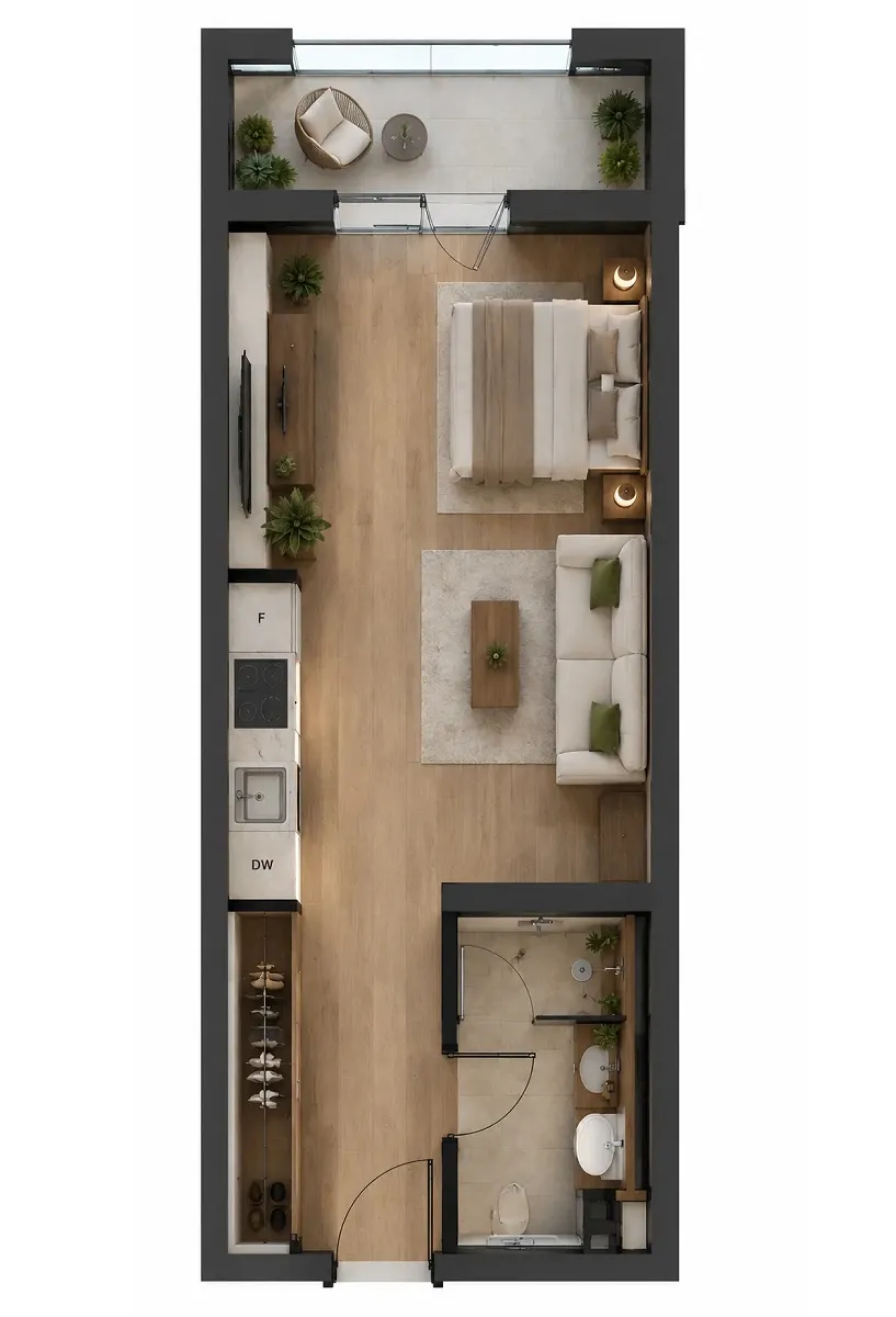Sea Breeze, 1 otaqlı Yeni tikili satılır - 50 m², 2/11 mərtəbə — Mənzil, Bakı (3)