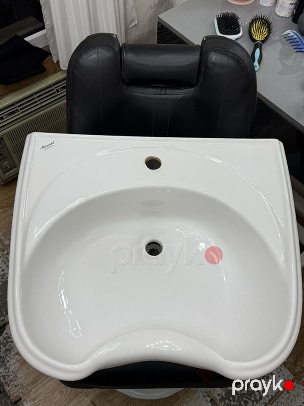 Bərbərxana üçün yuma çanağı (seramik) - Material: parlaq ağ seramik — Lavabolar, Bakı (2)