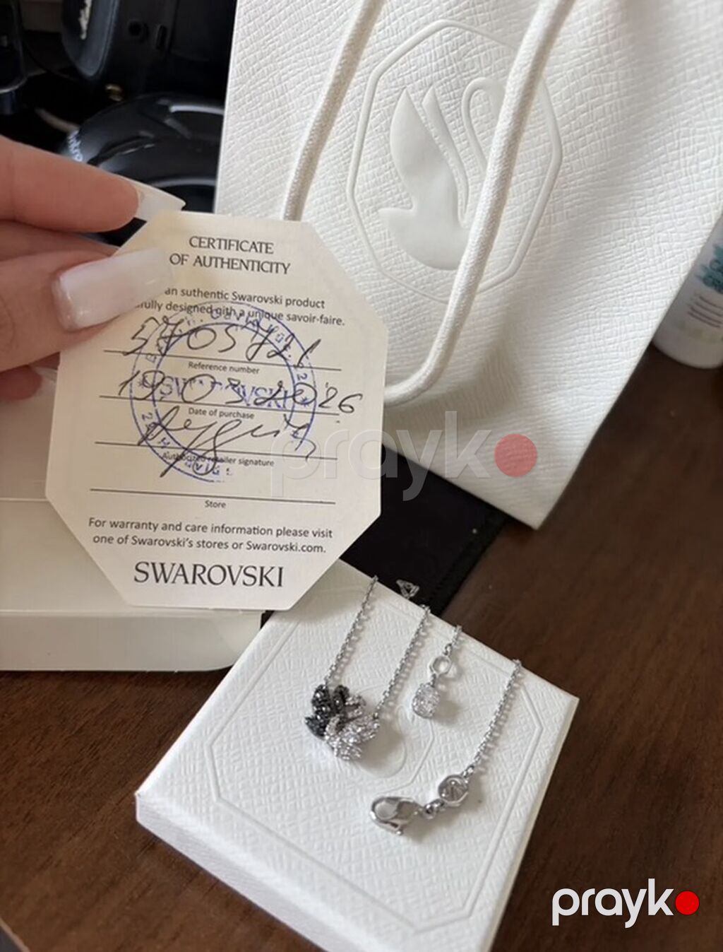Swarovski kolyesi – “Swan” pendentli, orijinal - Brend: Swarovski — Qolye və zəncir, Masazır