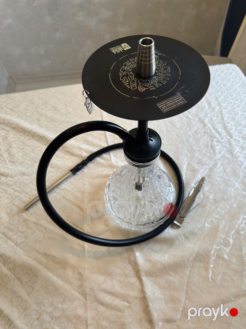Nargilə komplekti - Şık, oyma naxışlı şüşə kolba – sabit və estetik — Elektronik siqaretlər, Masazır (3)