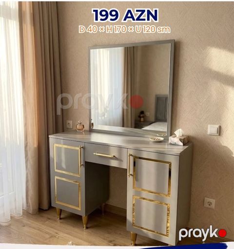 Vizaj masası və böyük güzgü dəsti - Ölçülər: Dərinlik 40 sm — Mehdiabad