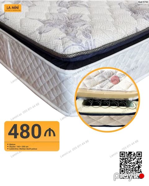 LA Mını ortopedik matras - Ölçü: 160 200 sm - Yay sistemi: Bonnel — Bakı