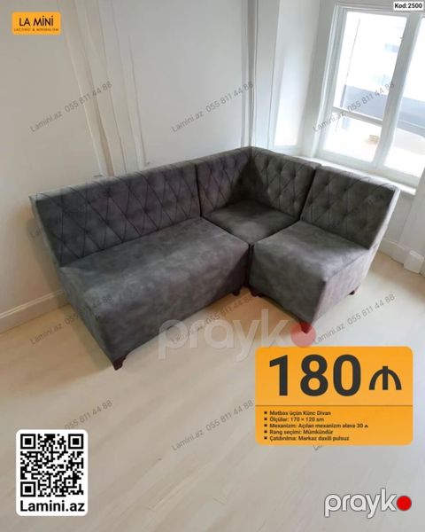 Mətbəx üçün künc divan - Ölçülər: 170 120 sm - Mexanizm: açılan — Bakı