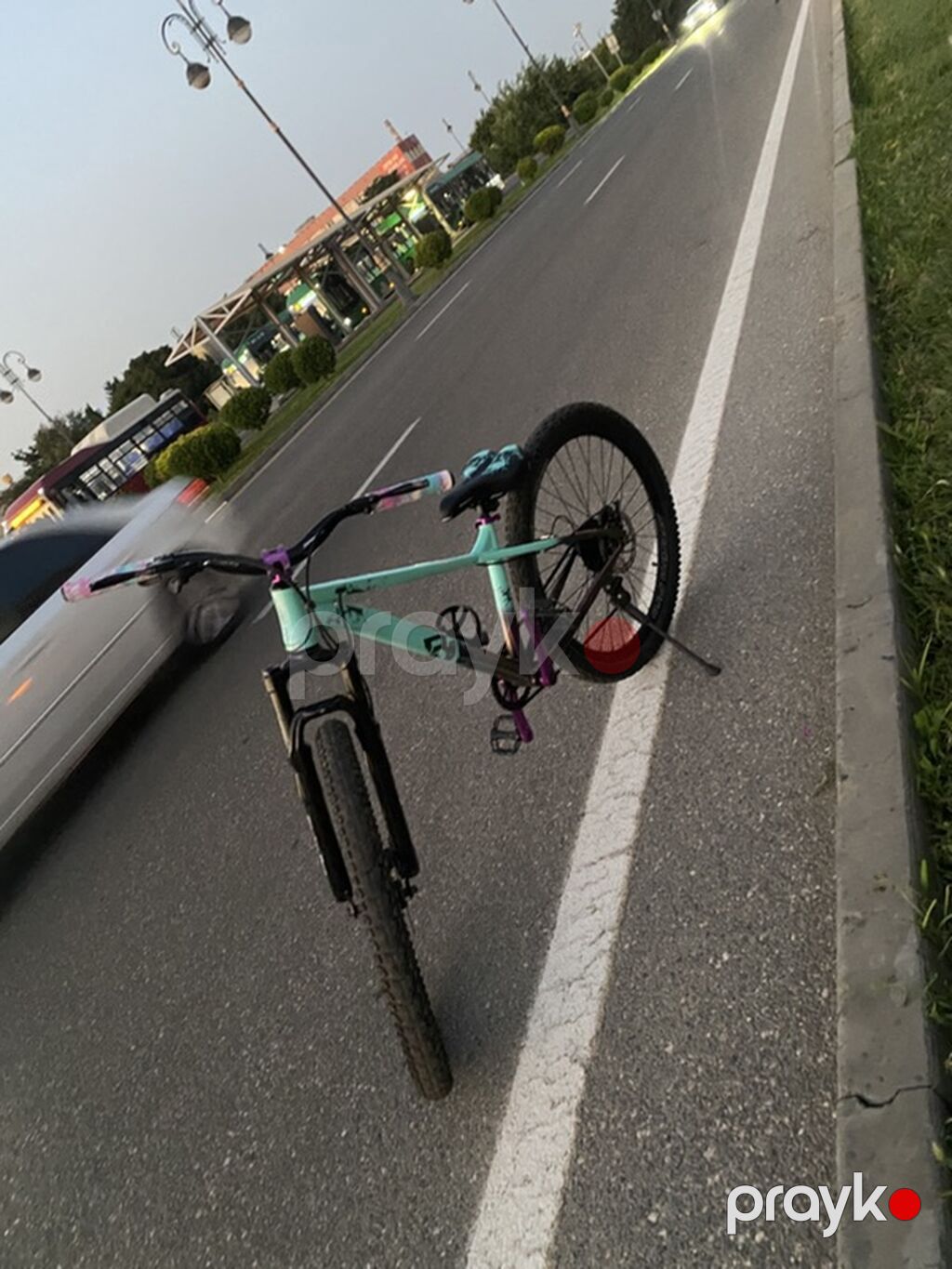 Dağ/şəhər tipli velosiped - Rəng: açıq mavi-göy çərçivə, bənövşəyi — Dağ velosipedləri, Bakı (2)