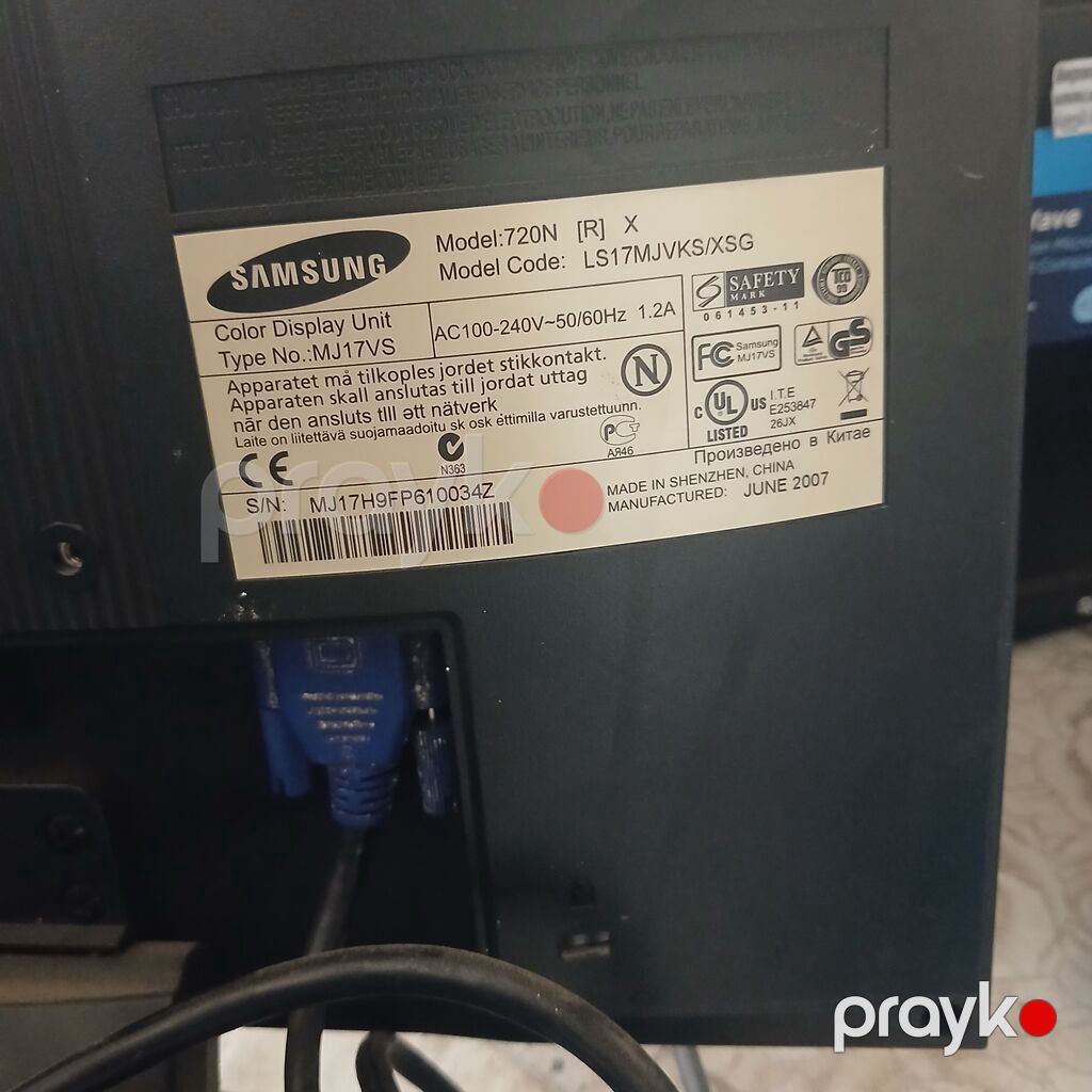 Samsung 720N LCD monitor - Model: 720N (Model Code: LS17MJVKS/XSG) — Monitorlər, Digah (2)