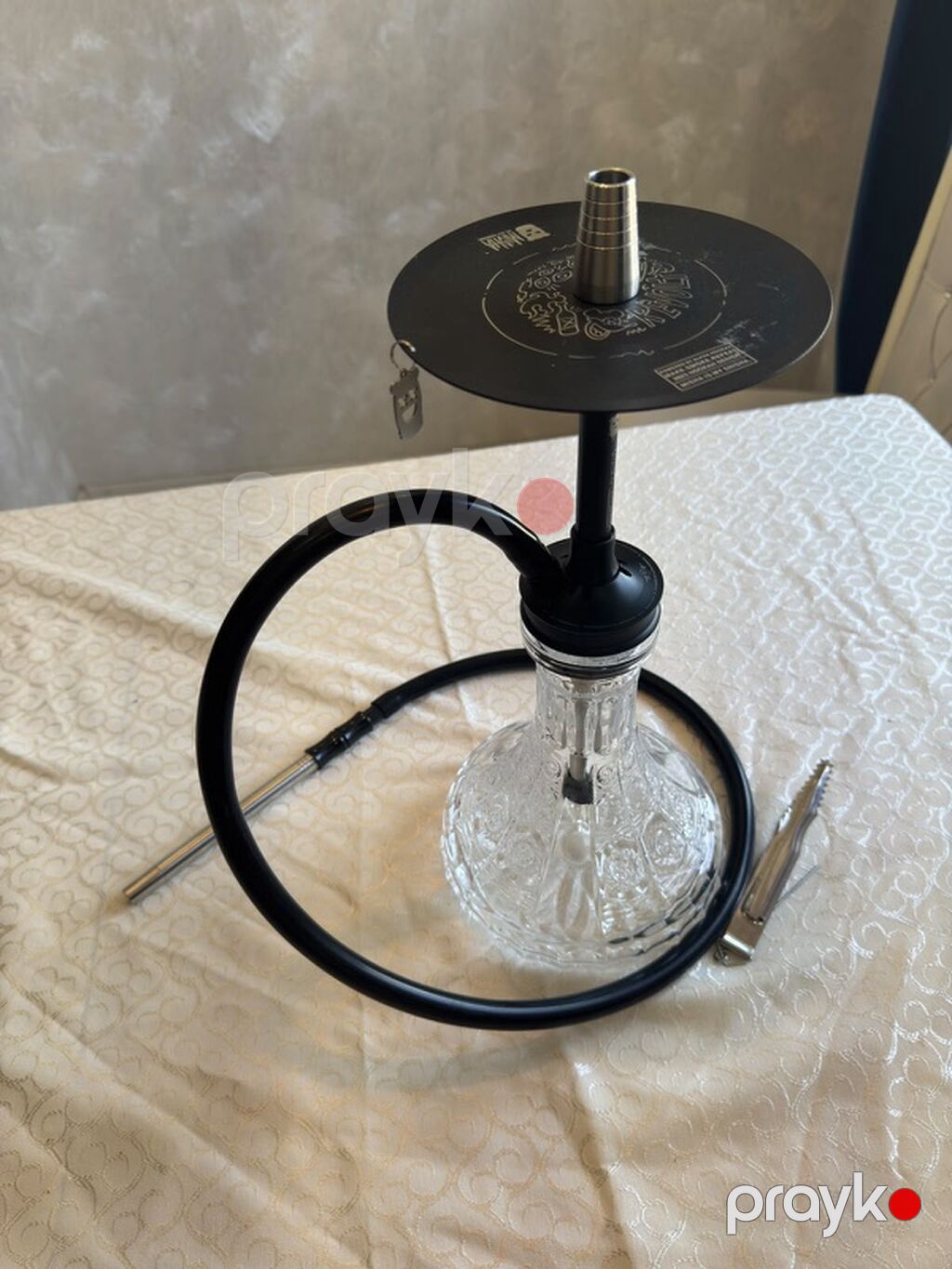 Nargilə komplekti - Şık, oyma naxışlı şüşə kolba – sabit və estetik — Elektronik siqaretlər, Masazır (2)