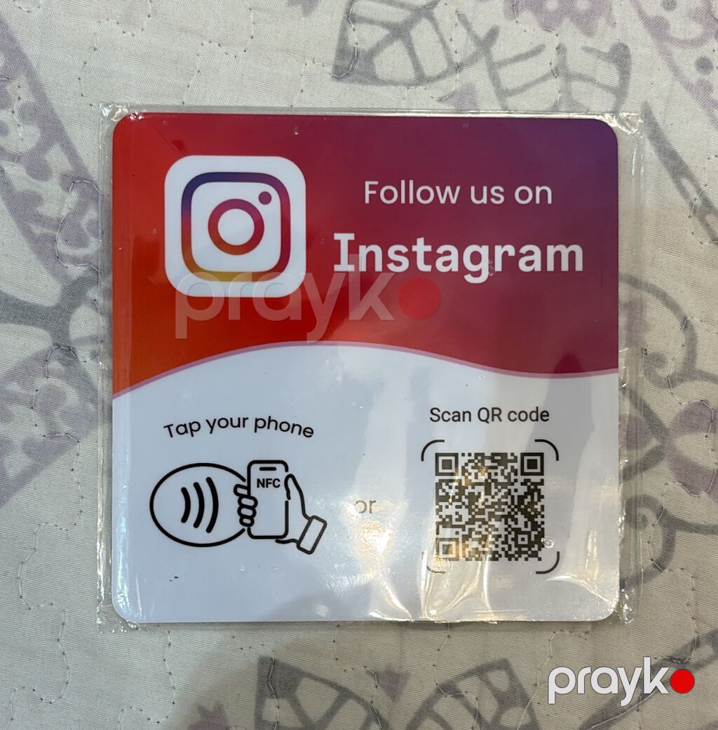 Instagram izləyici lövhəsi – NFC və QR kodlu - Təyinat: Müştəriləri — Reklam vəsiqlələri, Masazır (2)