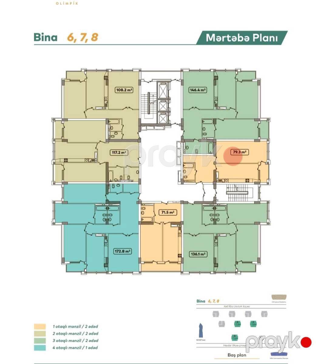Satılır 1 otaqlı yeni tikili 79.3 m² — Mənzil, Bakı (10)