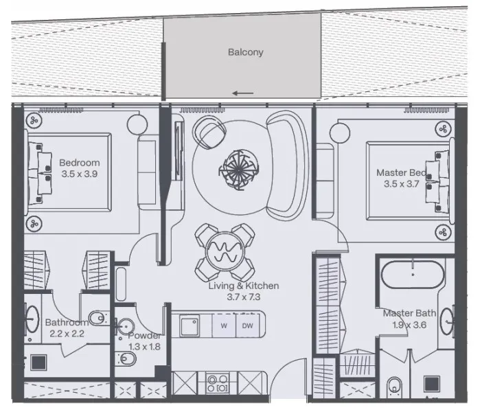 Sea Breeze, 3 otaqlı Yeni tikili satılır - 93 m², 24/28 mərtəbə — Mənzil, Bakı (6)
