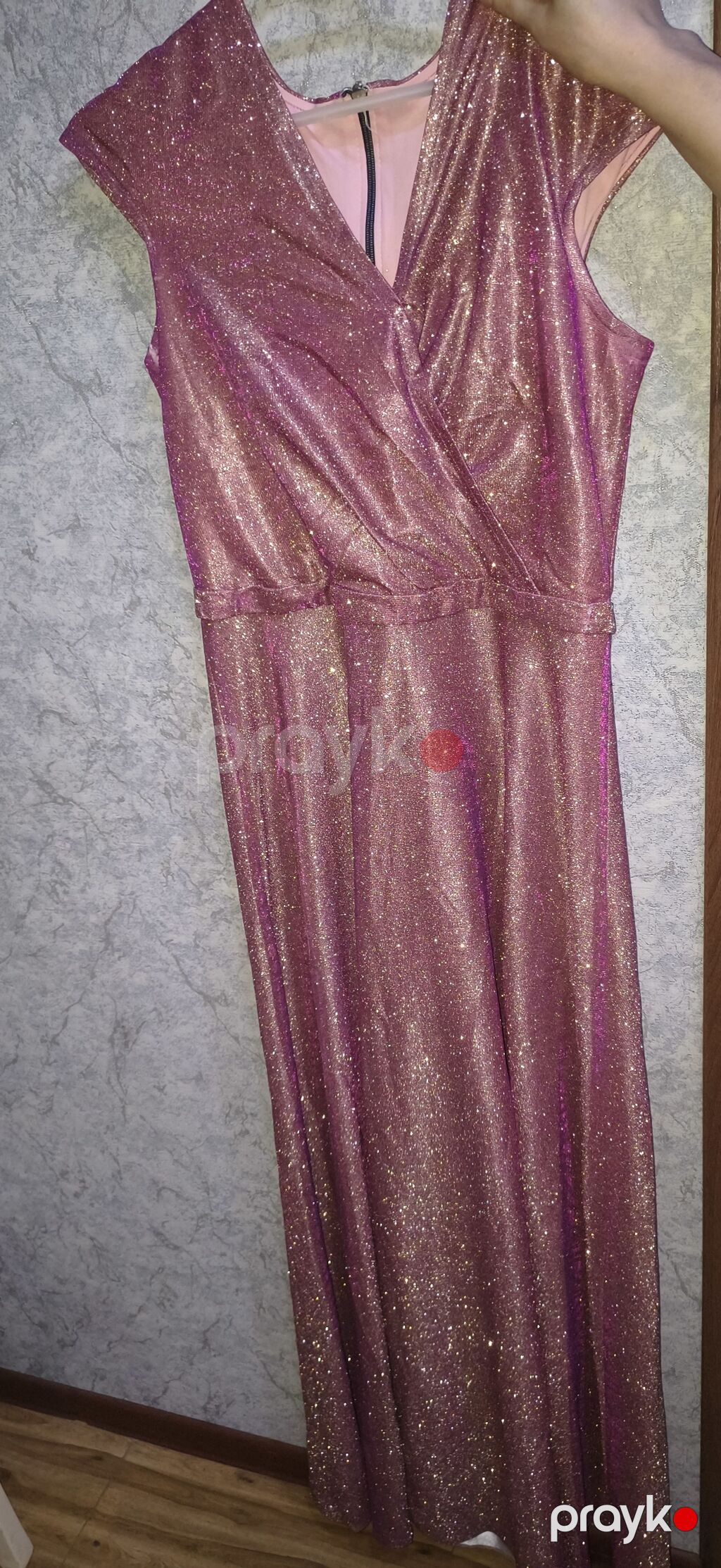 Payetli uzun gecə libası – çəhrayı/qızılgül tonlarında - Model: döş — Axşam paltarları, Masazır (3)