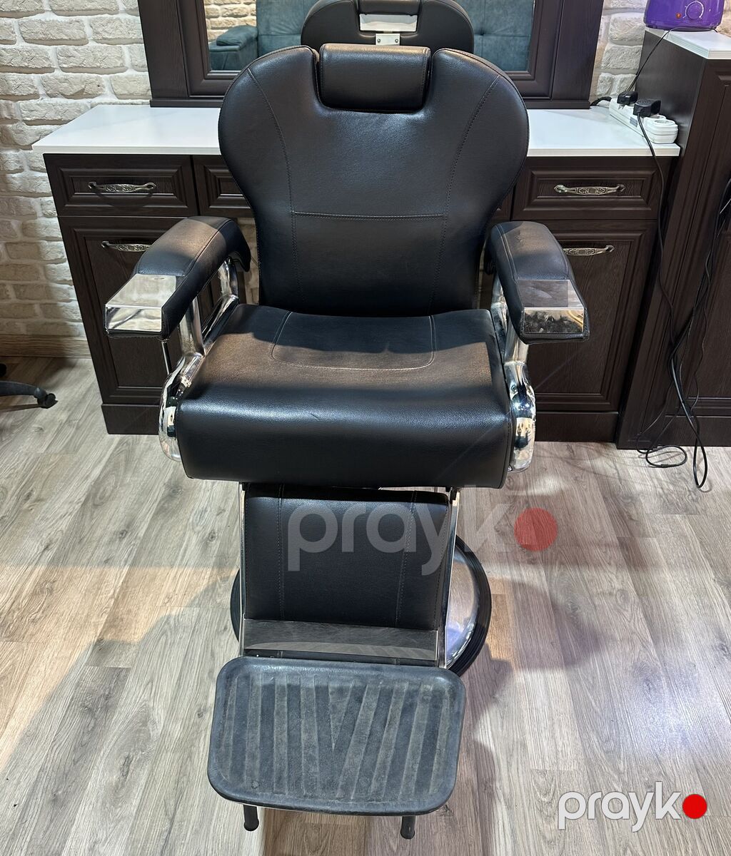 Peşəkar bərbər/kosmetologiya kreslosu - Rəng: qara - Material: yumşaq — Kreslo, Bakı (3)