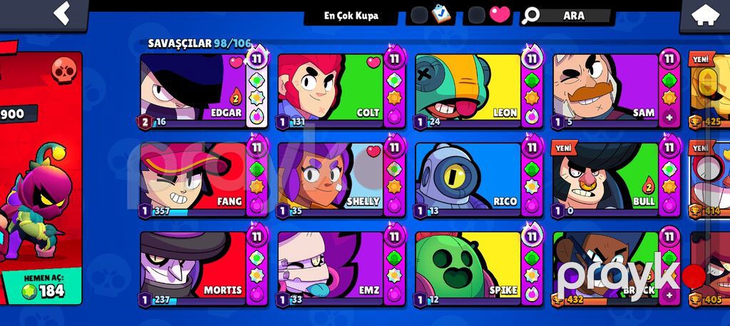 Brawl stars hesabı satılır çox münasib qiymətə içində dəyərli rozetler — Oyunlar, konsollər və proqramlar, Şabran (2)