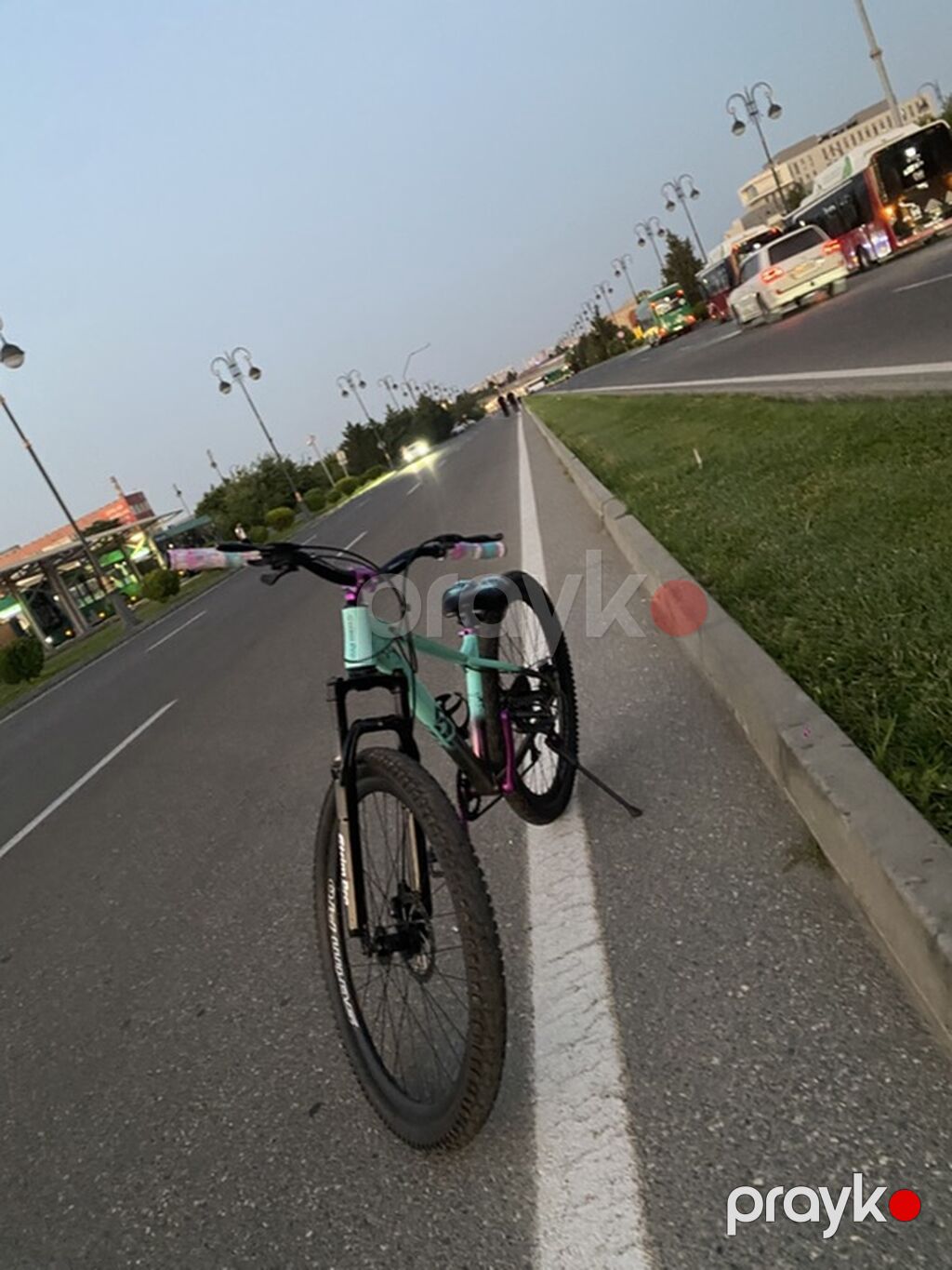 Dağ/şəhər tipli velosiped - Rəng: açıq mavi-göy çərçivə, bənövşəyi — Dağ velosipedləri, Bakı (3)