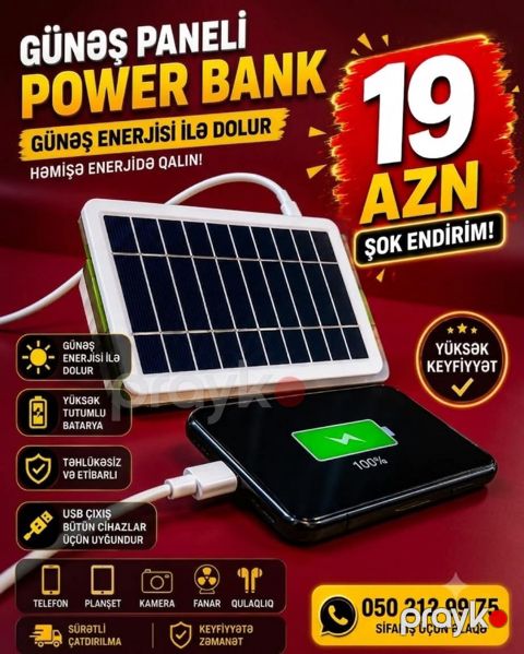 Powerbank günəş paneli — Sumqayıt