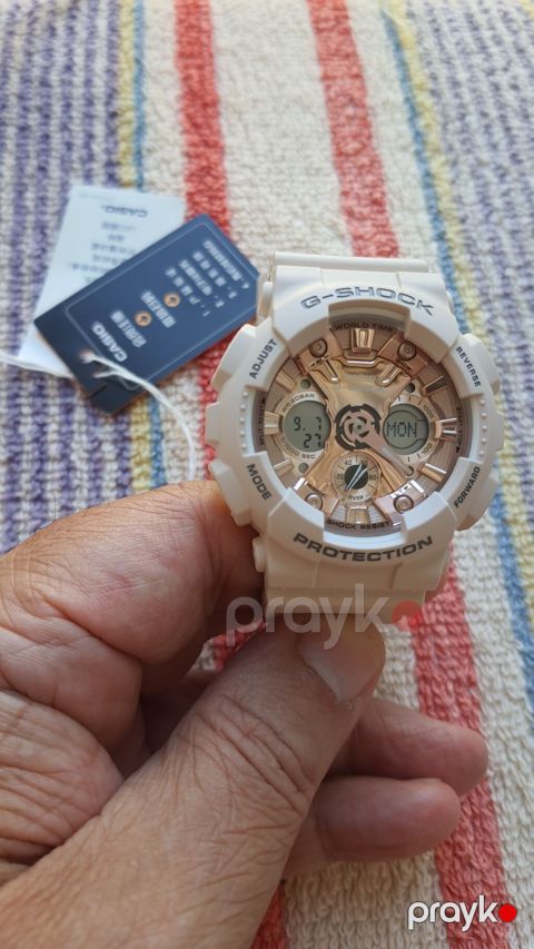 Casio G-shock 100% orginal GMA-S120MF-4APR qol saatı - Rəng: ağ