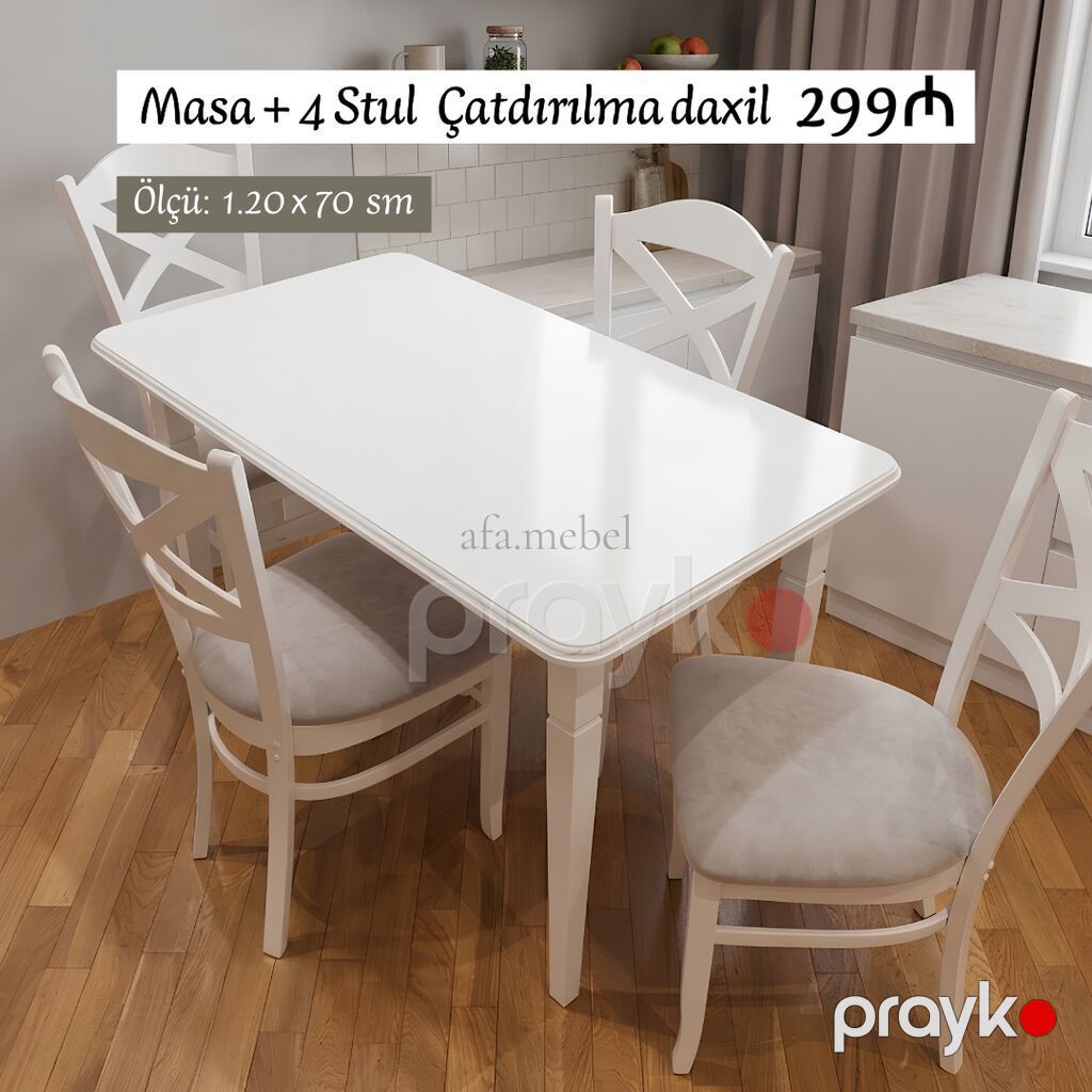 Yeni və Sifarislə Masa dəsti 299_azn Ölçü 1.20/70 Rəng secimi var — Masalar və stullar, Bakı (4)