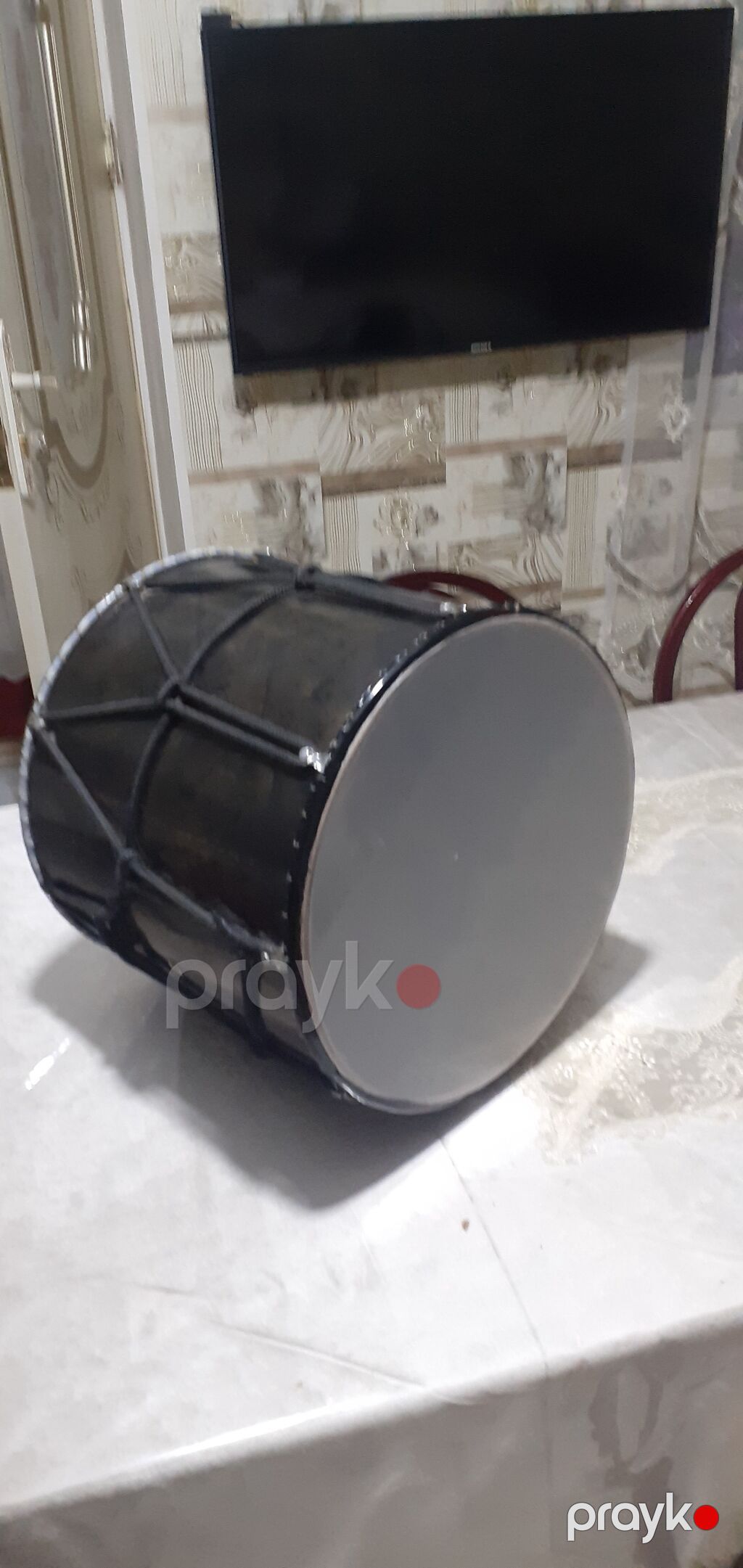 Al-davul (nağara) – iri ölçülü, ikitərəfli - Korpus: metaldan — Taqıldayan alətlər, Şəmkir (3)