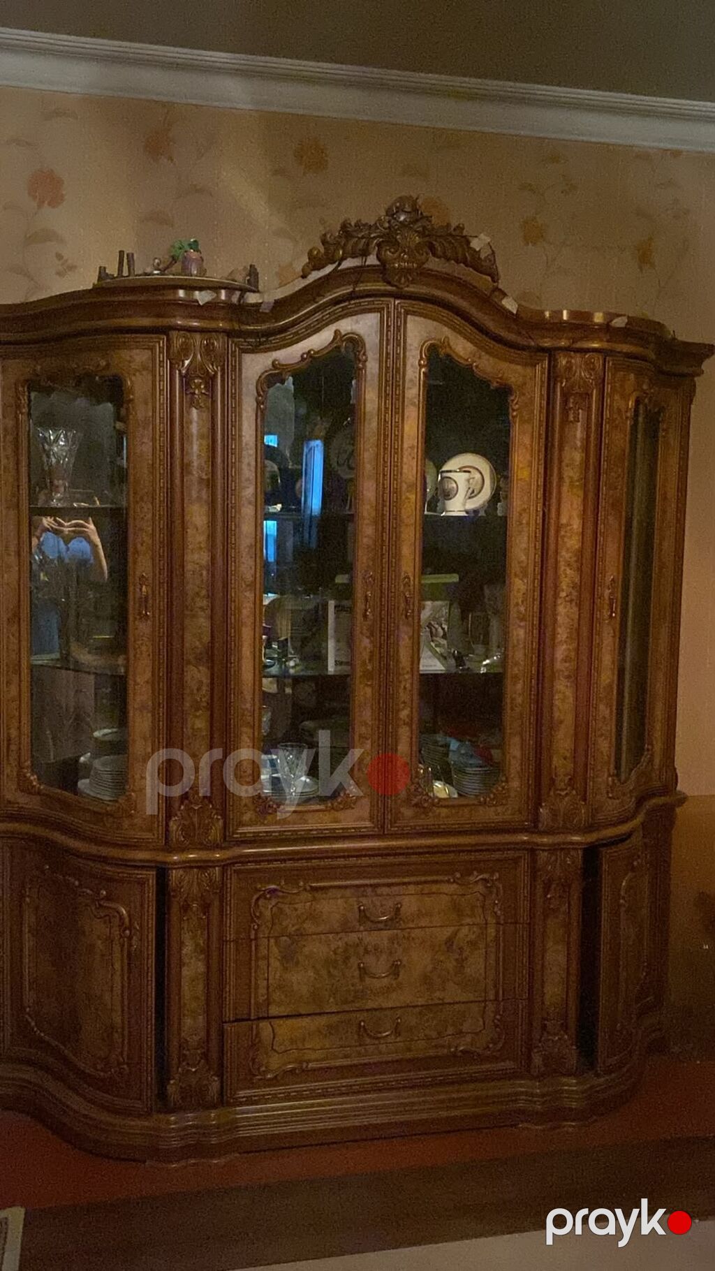 Klassik üslubda vitrinli bufet dəsti - Material: ağac əsaslı — Şkaflar, Bakı (2)