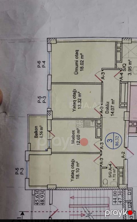 3 otaqlı, Yeni tikili, 86 kv. m — Bakı