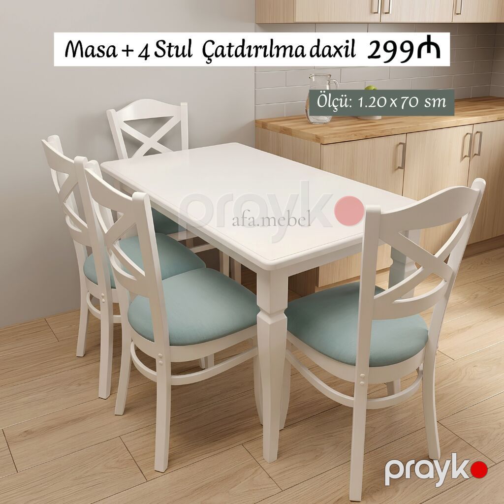 Yeni və Sifarislə Masa dəsti 299_azn Ölçü 1.20/70 Rəng secimi var — Masalar və stullar, Bakı (2)