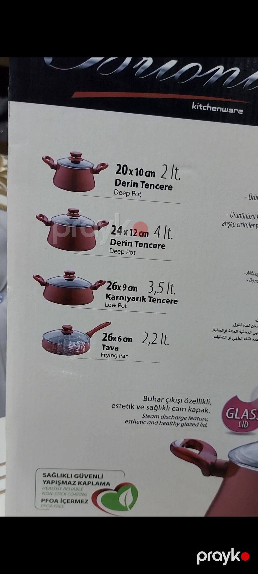 İtaliya istehsalı "Brioni" qazan dəsti.220 azn. Yeni,qutusunda.Şəkil — Qablar və mətbəx əşyaları, Digah (5)