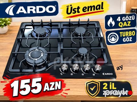 *Ardo qaz plitəsi* — Xüsusi təklif Üstü emallı 4 gözü qaz — Bakı