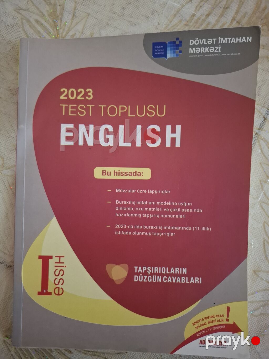 Məhsul: 2023 “Test Toplusu – English”, I hissə Nəşriyyat: Dövlət — Kitablar, Bakı