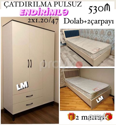 *Gənc oda DOLAB+2 Çarpayı*_ Yeni və sifarişlə Qiymət *530₼* — Bakı
