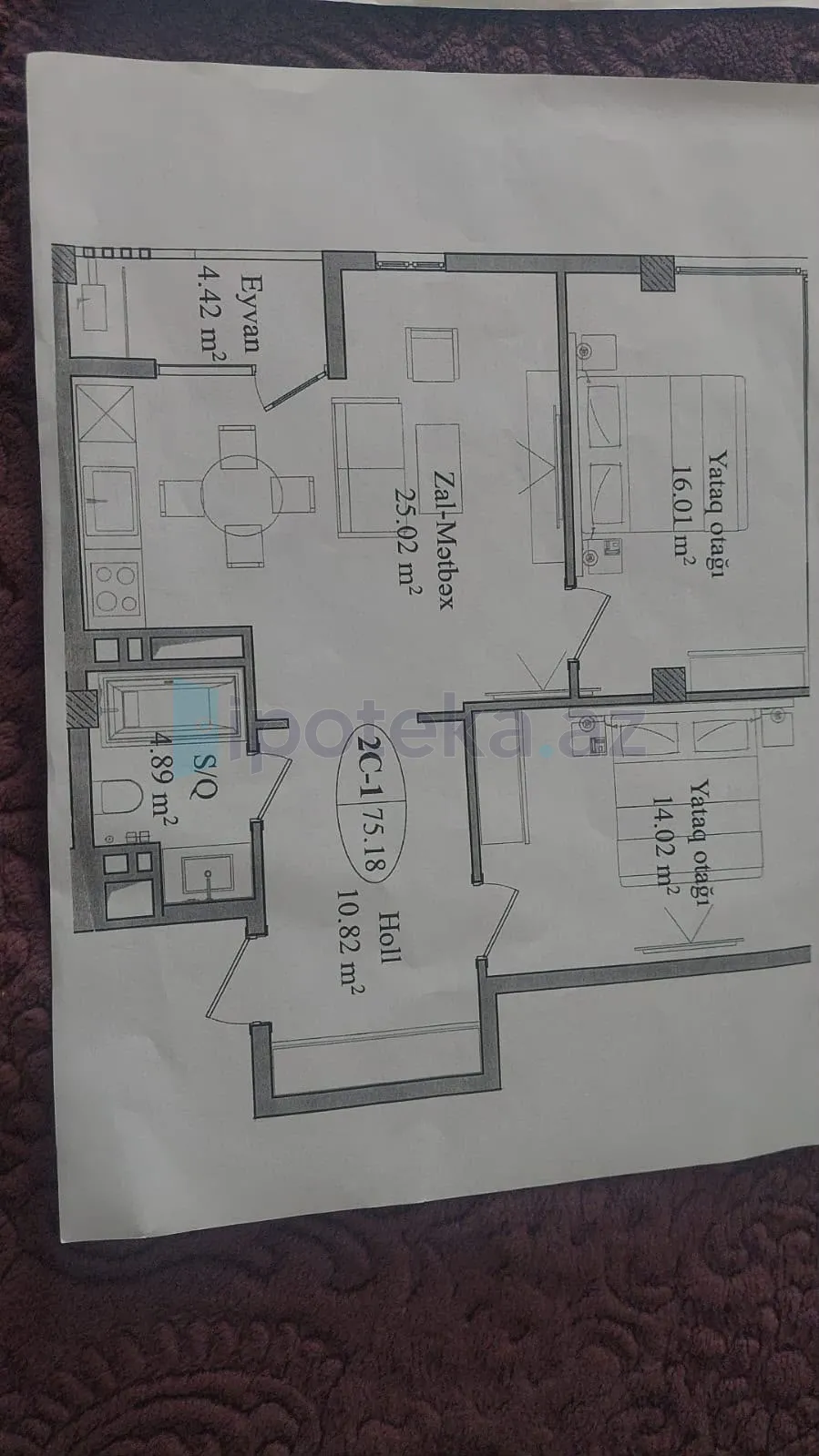 Satılır: 3 Otaq, Yeni tikili, Yasamal r., 76.00 m² — Mənzil, Bakı (12)