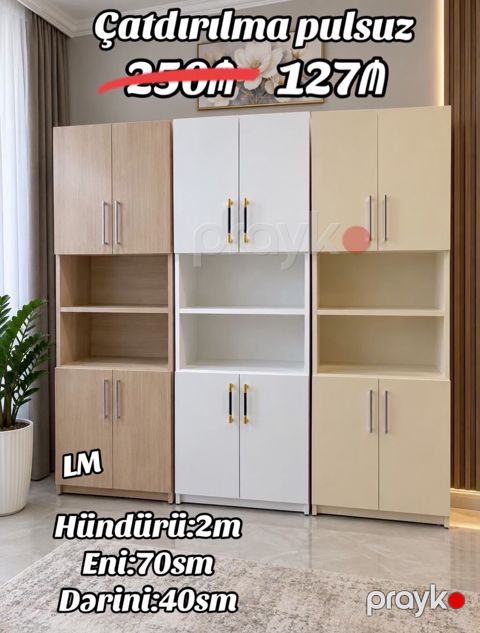 Çoxfunksiyalı dolab sistemi - Model: 3 bölməli şkaf modulu (açıq rəf — Mehdiabad